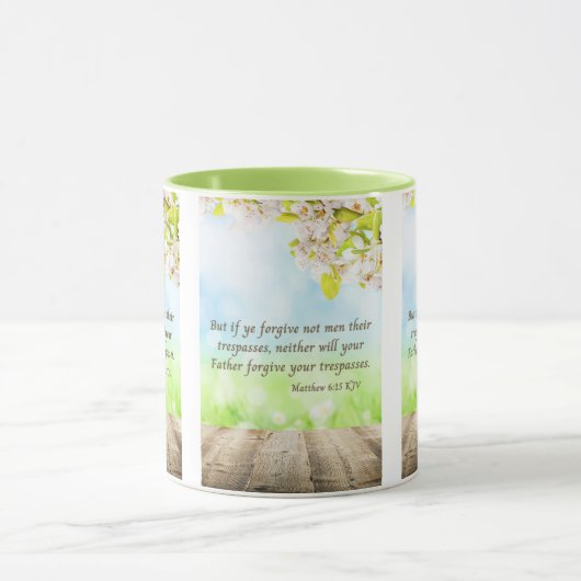Matthew 6:15 KJV Bijbelscriptie Pic Two-Tone Mok (Midden)
