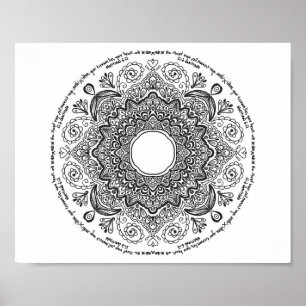 Matthew 6:21, inspirerend kleur mandala poster