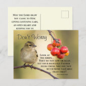 Matthew 6:26 Bijbelversie, maak je geen zorgen Briefkaart (Voorkant / Achterkant)