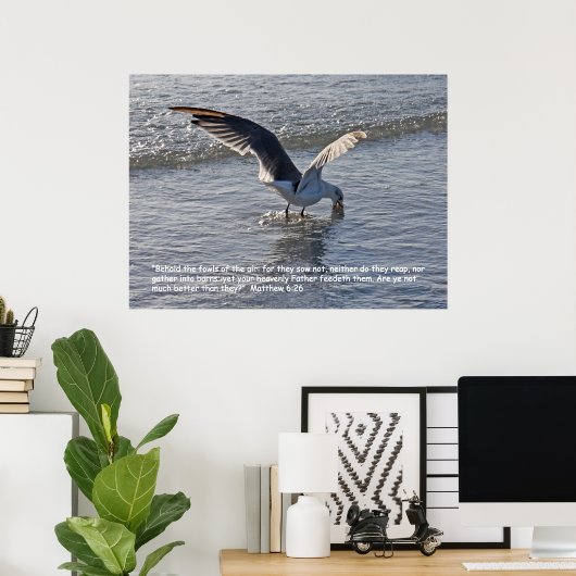 Matthew 6:26 het Poster van de Manuscript (Thuiskantoor)