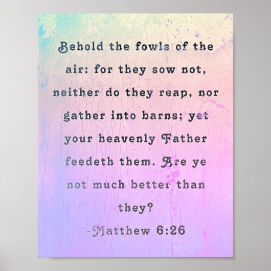 Matthew 6:26 het Poster van de Manuscript (Voorkant)