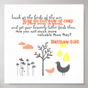 Matthew 6:26 - Waardevoller dan het Poster van vog