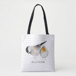 Matthew 6:26 Waterverf vogels Tote Bag