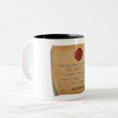 MATTHEW 6:28 - Coffee Mug Tweekleurige Koffiemok (Voorkant links)