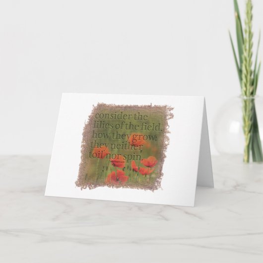 MATTHEW 6:28 - Greeting Card Bedankkaart (Voorkant)