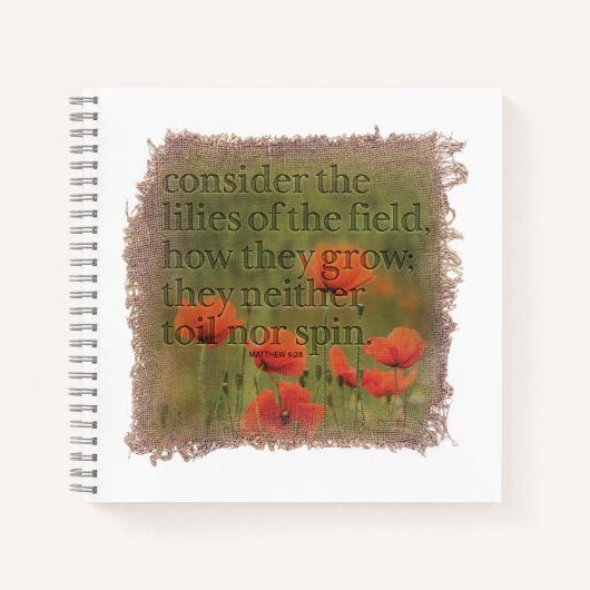 MATTHEW 6:28 - Journal Notitieboek (Voorkant)