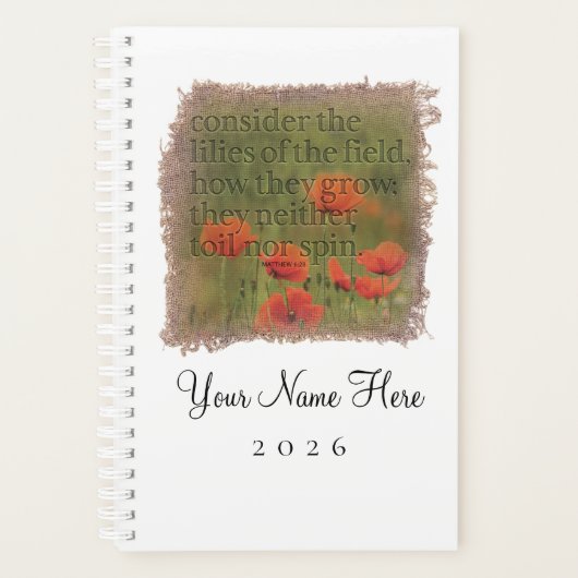 MATTHEW 6:28 - Personalized Day Planner (Voorkant)