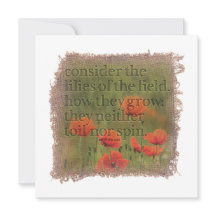 MATTHEW 6:28 - Personalized Notecard