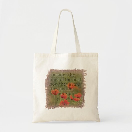 MATTHEW 6:28 - Tote Bag (Voorkant)