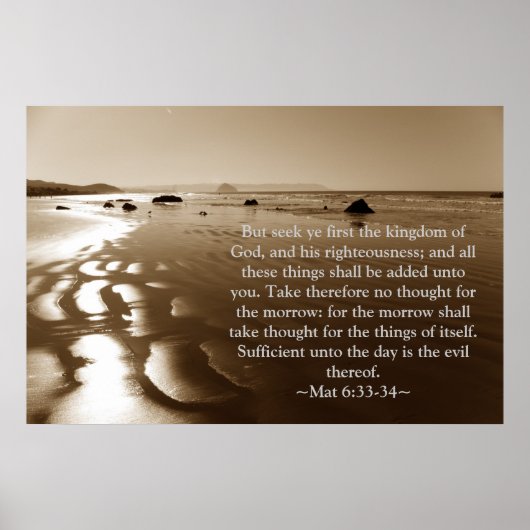 Matthew 6:33-34 poster (Voorkant)
