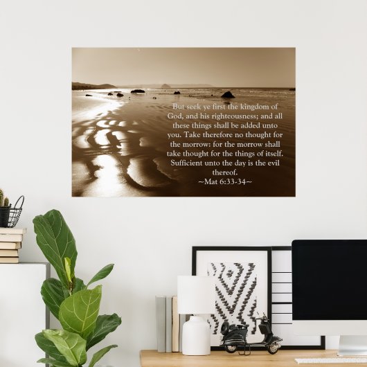 Matthew 6:33-34 poster (Thuiskantoor)