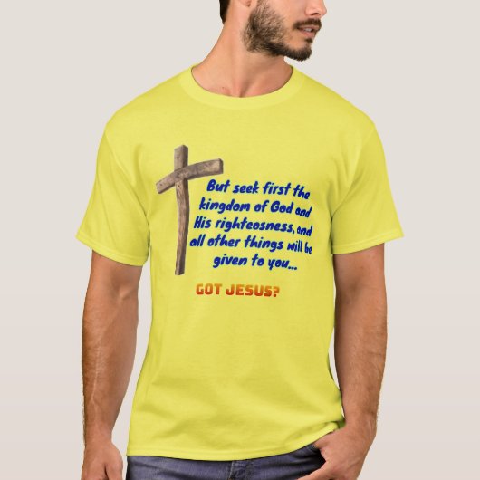 Matthew 6:33 Kruis T-shirt (Voorkant)