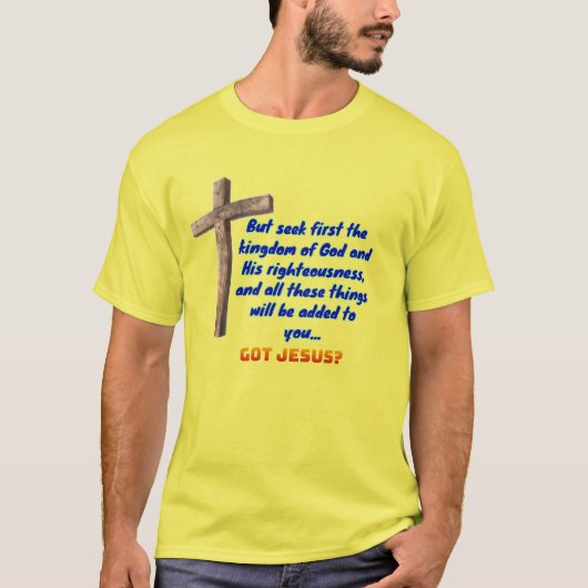 Matthew 6:33 Kruis T-shirt (Voorkant)