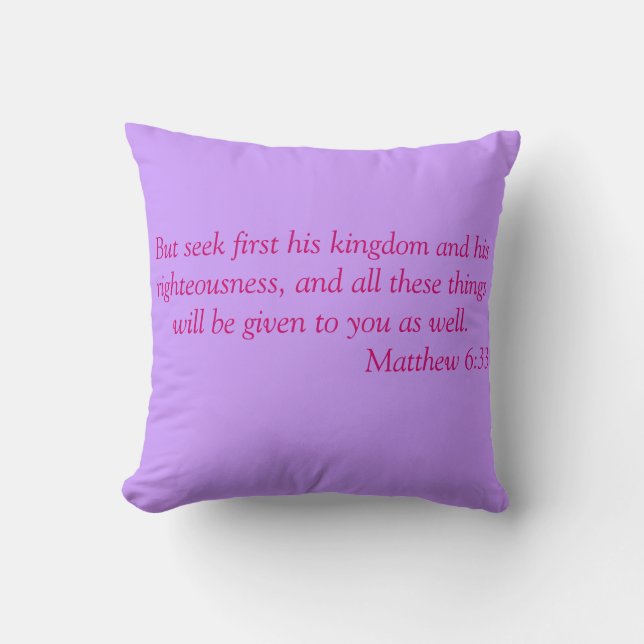 Matthew 6:33 Pillow Kussen (Voorkant)
