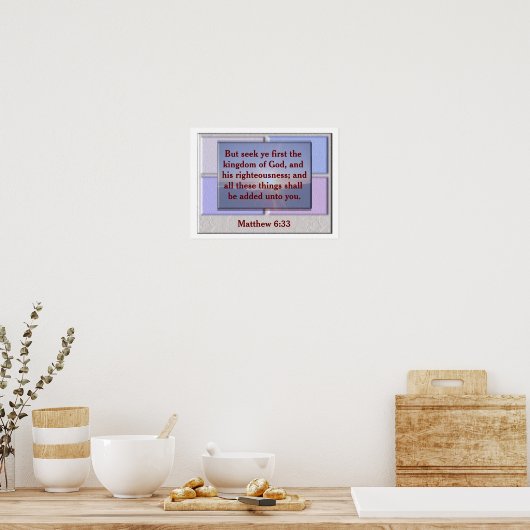 Matthew 6:33 poster (Keuken)