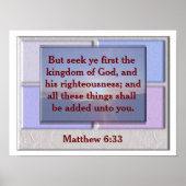 Matthew 6:33 poster (Voorkant)