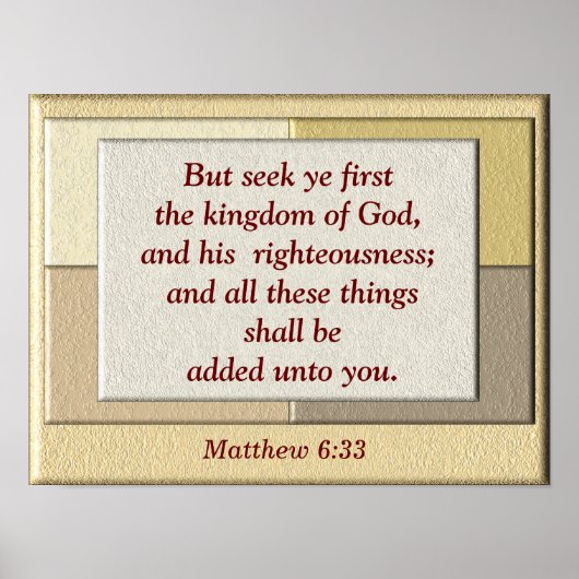Matthew 6:33 poster (Voorkant)