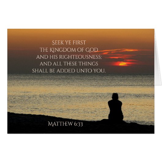 Matthew 6:33 Seek First Kingdom of God, Kaart (Voorkant Horizontaal)