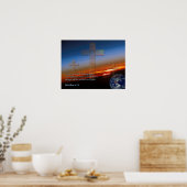 Matthew 6:33 Sunset Crosses Poster (Keuken)