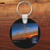 Matthew 6:33 Sunset Crosses Sleutelhanger (Voorkant)