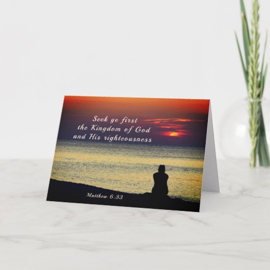 Matthew 6:33 Zoekt het Eerste Koninkrijk van Goede Kaart (Voorkant)