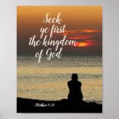 Matthew 6:33 zoekt Ye eerst het Koninkrijk God Poster (Voorkant)