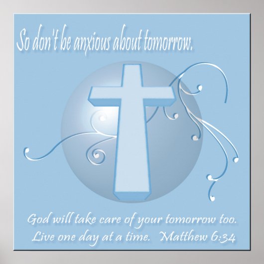 Matthew 6:34 Bijbelverse Poster (Voorkant)