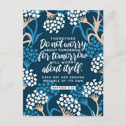 Matthew 6:34 Bijbelversie Briefkaart (Voorkant)