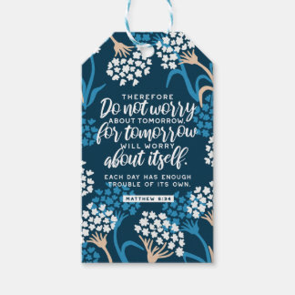 Matthew 6:34 Bijbelversie Cadeaulabel