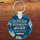 Matthew 6:34 Bijbelversie Sleutelhanger (Voorkant)