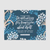 Matthew 6:34 Bijbelversie Tissuepapier (Voorkant)