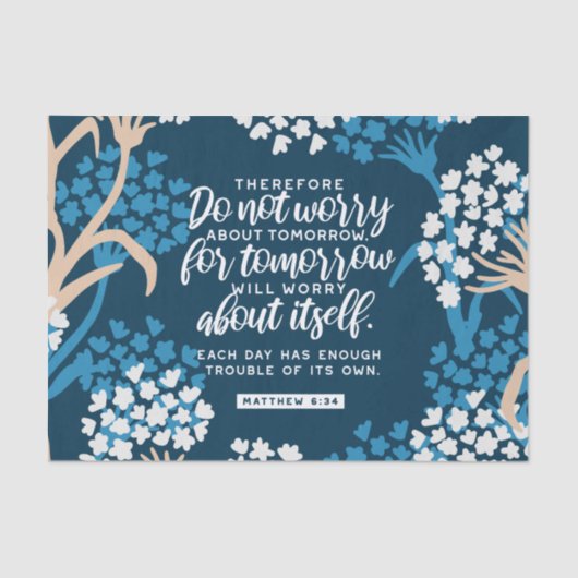 Matthew 6:34 Bijbelversie Tissuepapier (Voorkant)