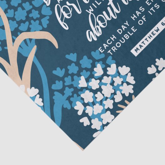 Matthew 6:34 Bijbelversie Tissuepapier (Detail)