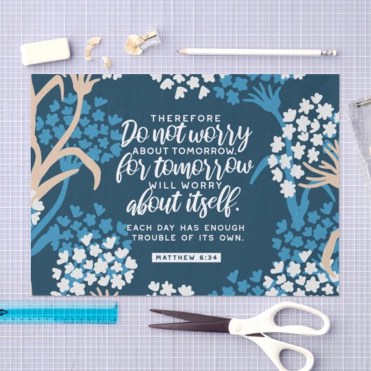 Matthew 6:34 Bijbelversie Tissuepapier (Craft)