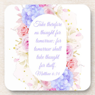 Matthew 6:34 Denk niet aan de toekomst - Vrouwen Bier Onderzetter
