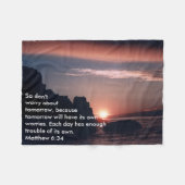 Matthew 6:34 fleece deken (Voorkant (Horizontaal))