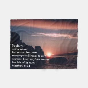 Matthew 6:34 fleece deken