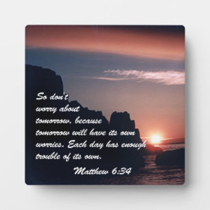 Matthew 6:34 fotoplaat