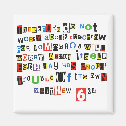 Matthew 6:34 magneet (Voorkant)