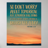 Matthew 6:34 Sunset Poster (Voorkant)