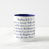 Matthew 6:9-13 Bijbelversie, 11 oz koffie-Mok Mok (Midden)