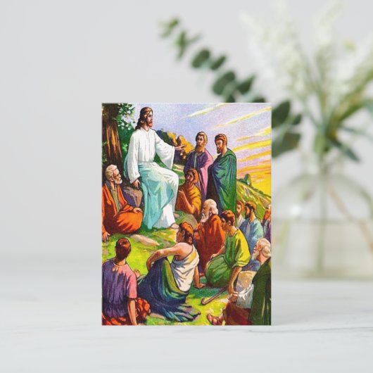 Matthew 6 Jesus leert zijn briefkaart (Staand voorkant)