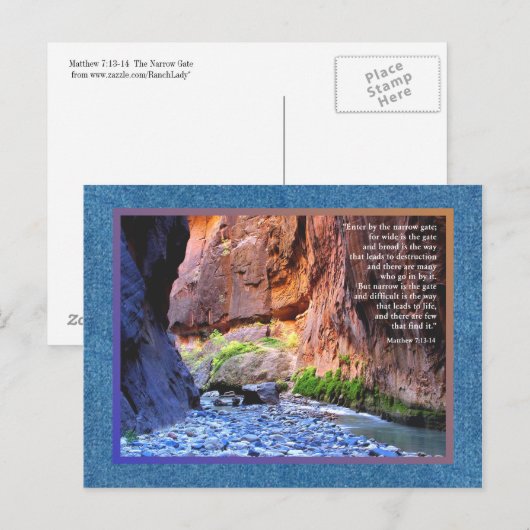 Matthew 7:13-14 Narrow Gate Cards Briefkaart (Voorkant / Achterkant)