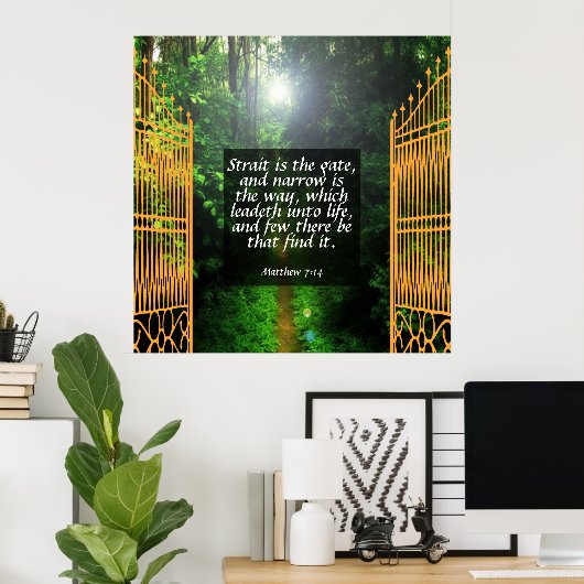 Matthew 7:14 poster (Thuiskantoor)