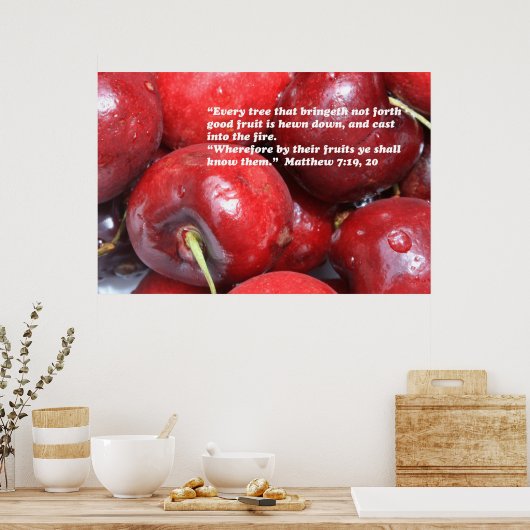 Matthew 7:19, 20 het Poster van de Manuscript (Keuken)