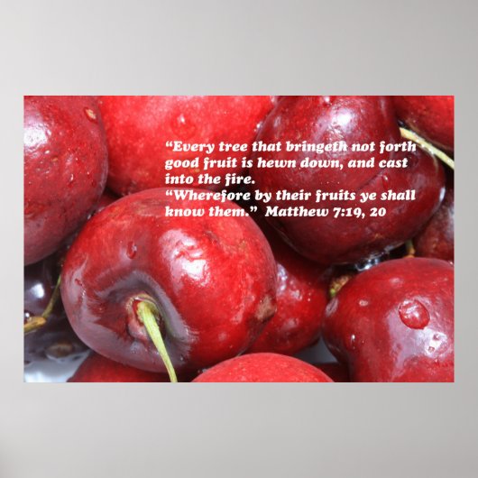 Matthew 7:19, 20 het Poster van de Manuscript (Voorkant)