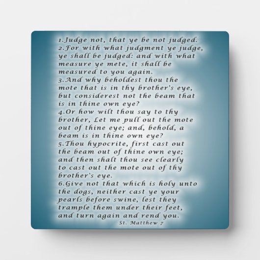 Matthew 7:1-6 fotoplaat (Voorkant)