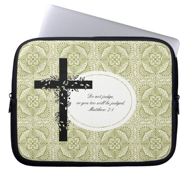 Matthew 7:1 Sleeve voor laptop of netbook (Voorkant)