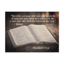 Matthew 7:24-25 Bouwt zijn huis op de rots, Bijbel