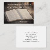 Matthew 7:24 Gebouwd in zijn huis op de rots, Bijb Visitekaartje (Voorkant / Achterkant)